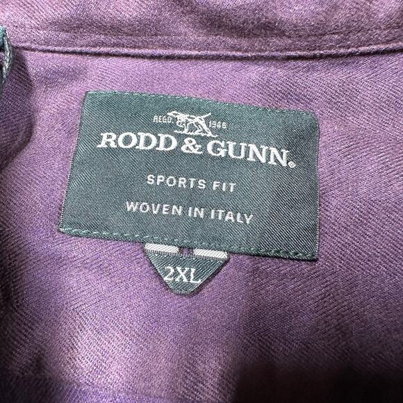 Rodd & Gunn NWT Sports Fit Albini Fabrics Purple Men's Button Up Dress Shirt 2XL - Picture 3 of 9